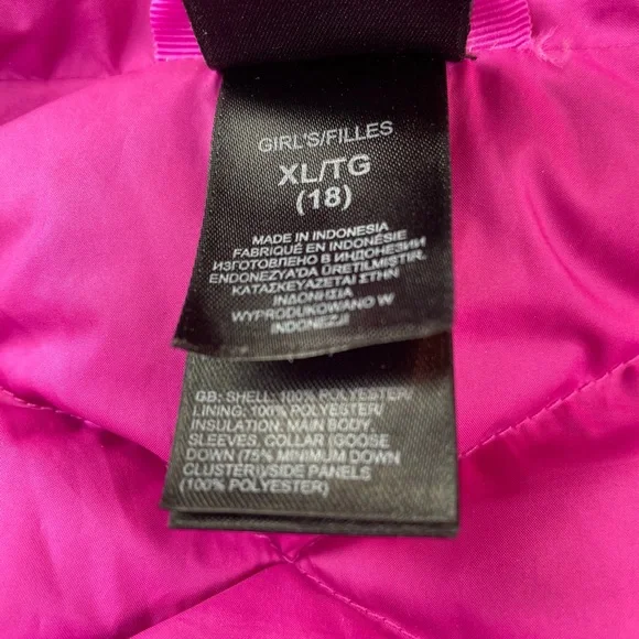 North Face 550 Goose Down Foral Puffer Big Girls Winter Coat Jacket Size XL /18 - Picture 9 of 14